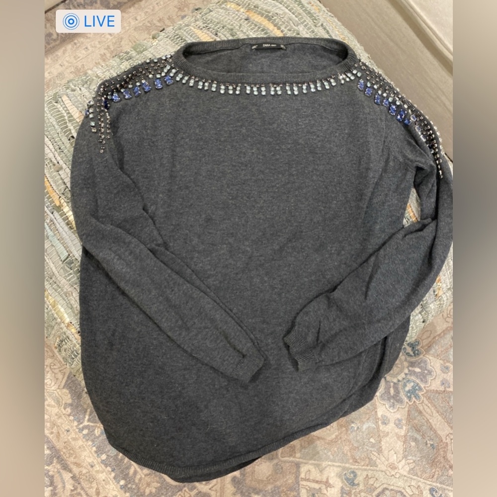 Pullover with jeweled details
